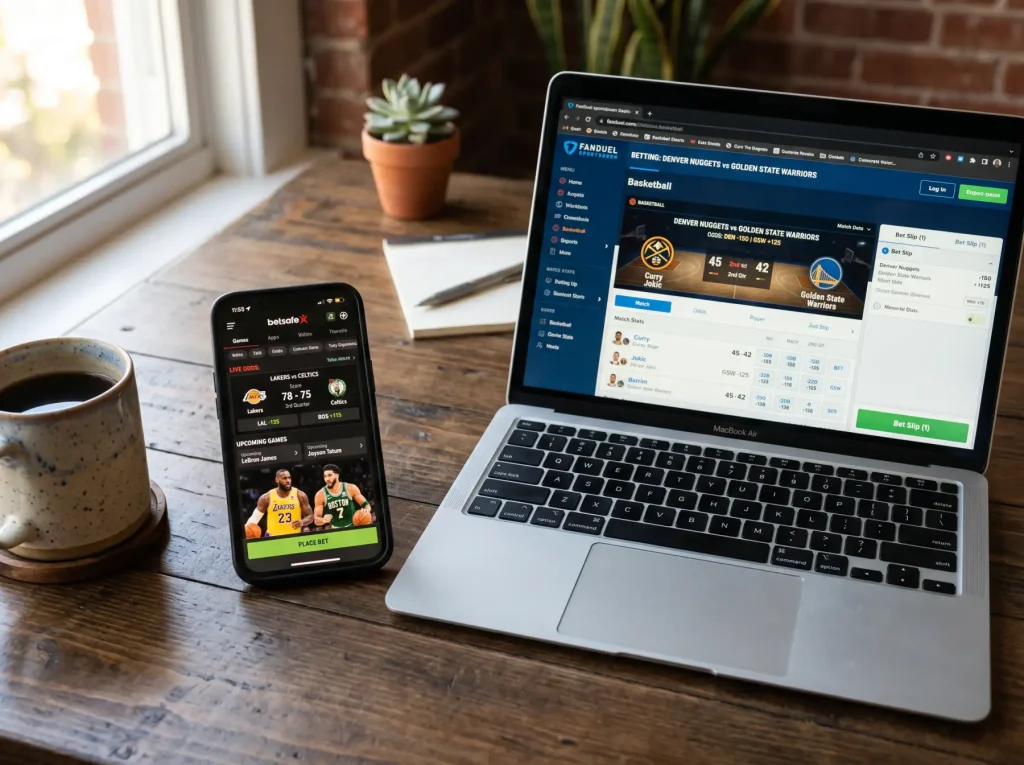 Pantalla de móvil mostrando mercados de apuestas de Euroliga en un operador español